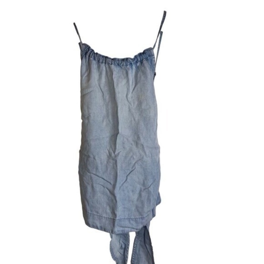 Anthropologie Cloth & Stone Denim Halter Tunic Dress Back Tie Size XXS Blue